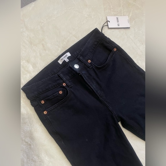 Re/done 90s Mid-Rise Ankle Crop Jeans Dark Jet Blue Black Size 26 - Picture 10 of 15